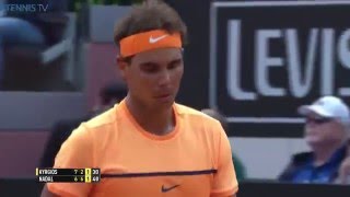 Internazionali BNL dItalia Nadal wins the battle of the volleys at the net [upl. by Airekahs]