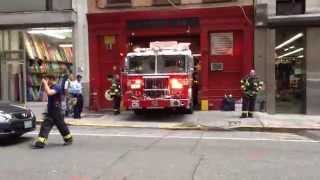 EXCLUSIVE 1ST VIDEO OF BRAND NEW FDNY ENGINE 26 RESPONDING WITH MAJOR AIRHORN FROM QUARTERS [upl. by Ennayr]