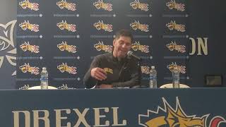 Drexel Coach Zach Spiker Postgame vs Colgate 11924 [upl. by Lyrradal]