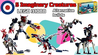 5 Imaginary Creatures Alternative build from LEGO Creator 31088 、レゴクリエイター31088で組み替えた5種類の架空の生物 [upl. by Karie773]