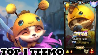 Wild Rift Top 1 Teemo Beemo Skin Gameplay Rank Challenger [upl. by Cayla]