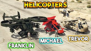 GTA 5  FRANKLIN VS MICHAEL VS TREVOR MAIN CHARACTER HELICOPTERS [upl. by Trbor399]