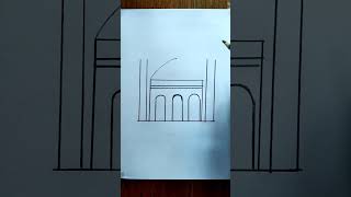 masjid drawing with pencil art drawing shorts [upl. by Roht]