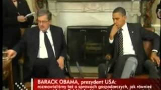 Barack Obama and Bronisław Komorowski  Omg what is he doing [upl. by Eenhpad2]