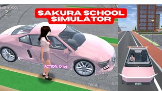 Sakura School Simulator Pink Cars  crazy car games  drift games  permainan mobil merah muda [upl. by Arracat]