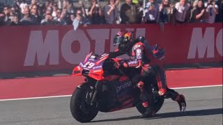 Serious Martin can’t start his Ducati after winning MOTOGP WORLD CHAMPIONSHIP [upl. by Yorgerg959]