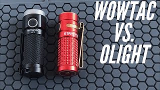 WOWTAC W1 VS Olight S1R Baton II Compact EDC Flashlight Comparison [upl. by Kcirdes]