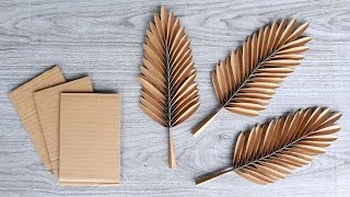 CARDBOARD REALISTIC LEAVES  DIY Home Decor Ideas  Paper Leaves  Arts amp Crafts [upl. by Lehet]