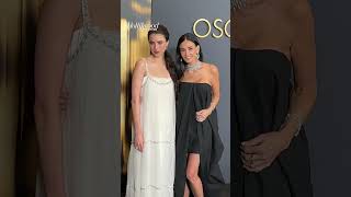 TheSubstance DemiMoore amp MargaretQualley Pose Together at the Oscars GovernorsAwards shorts [upl. by Sebastiano]