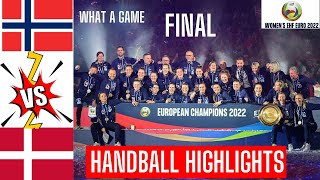 Denmark Vs Norway handball Highlights Final Womens EURO 2022 [upl. by Antonin810]