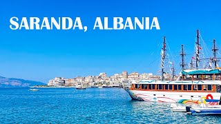 Walking tour from CORFU Greece to SARANDA Albania  I CANT BELIEVE THIS IS ALBANIA [upl. by Barr]