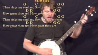 How Great Thou Art HYMN Banjo Cover Lesson in G with ChordsLyrics [upl. by Hanauq941]