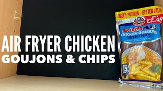 Farm Foods MJs Diner Air Fryer Meals Chicken Goujons With Chips  MJs Diner Review [upl. by Binky204]