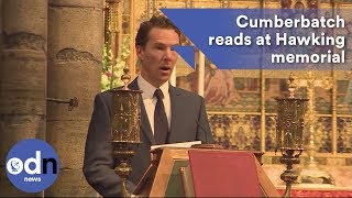 Benedict Cumberbatch reads at Stephen Hawking memorial [upl. by Mattson]