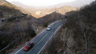 Aerial BMW X4 VS Audi Q5 s in mountains [upl. by Croft626]