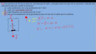 ejercicios y problemas resueltos de física dinámica 11 parte 2 ascensor [upl. by Buddy]