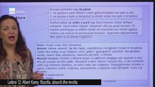 Letërsi 12  Albert Kamy filozofia absurdi dhe revolta [upl. by Halford]