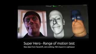 Super Hero faceshift  range of motion  facial mocap 3D [upl. by Aiuqat]