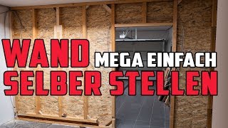 Wand selber bauen 🔥 Ständerwerk aus Holz mit OSB verkleiden [upl. by Atnek558]