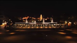 Monorail Transportation System Attraction Onboard Roundtrip POV at Night at Disneyland Theme Park [upl. by Zzabahs]