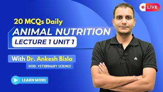 Daily MCQ Series  Animal Nutrition  Lecture 1 Unit 1 [upl. by Bena]