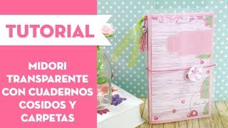 Midori de acetato con cuadernos cosidos y carpetas TUTORIAL⎪PEGA PAPEL O TIJERAS [upl. by Yetah]