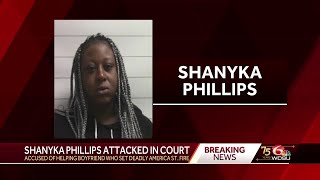 Shanyka Phillips attacked in court [upl. by Emmit]