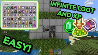 Minecraft Bedrock EASY RAID FARM  IRON FARM Tutorial MCPE Xbox PS5 PC [upl. by Sola]