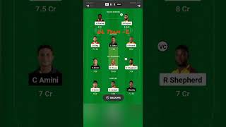 WI vs PNG Dream11 Team 🏏 [upl. by Lotta]