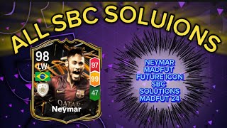 NEYMAR 98 RATED ALL 14 MADFUT SOLUTIONS  MADFUT FUTURE ICON SBC SOLUTION  MADFUT 24 [upl. by Enicar693]