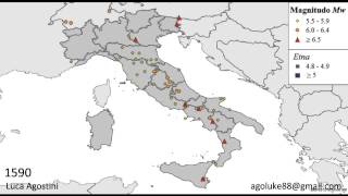 Terremoti in Italia dal 1000 al 2006 [upl. by Enelrahc]