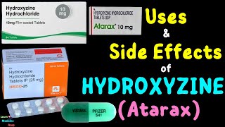 Hydroxyzine AtaraxVistaril – Side Effects Uses Mechanism of Action Dosage Interactions [upl. by Hullda579]