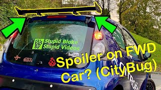 FWD Downforce Test  How to Fit A Roof Wing  Citroen C1 Spoiler Installation CityBugAygo107 [upl. by Atterg767]