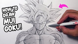 How To Draw Gokus Mastered Ultra Instinct Form  Step By Step [upl. by Nyraf]