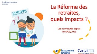 Conférence en ligne  Réforme des retraites quels impacts [upl. by Denzil]