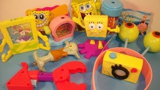 2011 SPONGEBOB SQUAREPANTS BIKINI BOTTOM SOUVENIR SHOPPE SET OF 8 BURGER KING TOYS VIDEO REVIEW [upl. by Garibald]