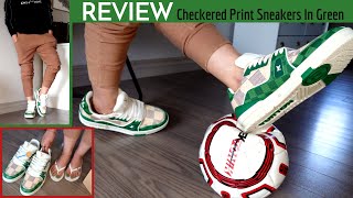 ●Shoes Review● Checkered Print Sneakers [upl. by Kistner]