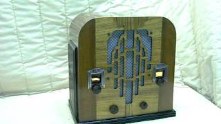 1934 Crosley Model 181 quotDual Sixtyquot Old Antique Wood Tube Radio [upl. by Inanak]