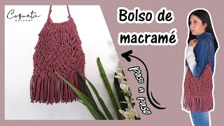 Bolso de macrame paso a paso para principiantes  Coqueta Macramé [upl. by Odetta]