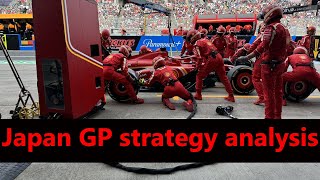 Suzuka F1 strategy analysis Ferrari perfect Charles Leclercs masterstroke Mercedes get it wrong [upl. by Arrimat]