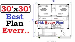 900 Sqft 2bhk House Plan With Column Position [upl. by Hathcock930]