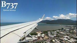 Qantas B737 Full Approach amp Landing at Cairns Airport  QF714 [upl. by Atirat]