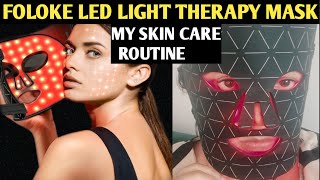 Foloke Red LED Light Therapy Mask Skin Care Mask Review My Experience and Skin Benefits [upl. by Aenet707]