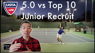 USTA 50 vs Top 10 Junior in USA Tennis Highlights HD  Tim vs Sam  UTR 9 vs UTR 12 [upl. by Dorella]