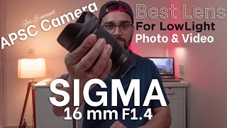 Sigma 16mm F14  Best Lens For Emount APSC Camera [upl. by Garreth]