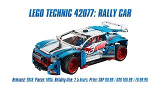 LEGO Technic 42077 Rally Car Indepth Review amp Speed Build 4K [upl. by Aristotle]