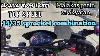 Honda xrm 125fi 1435 sprocket combination top speed [upl. by Jabon]