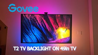 Govee T2 TV Backlight on Smaller 49 Inch TV and Auto Power OnOff Setup [upl. by Mcarthur]