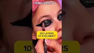 100 LAYERS OF EYELINER CHALLENGE‼️ stained for life [upl. by Nayar]