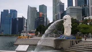 Merlion Waterfront  Merlion water park at Singapore Marina Bay sands [upl. by Morez]